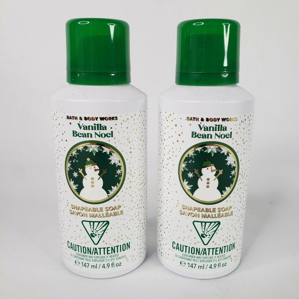 2 Bath & Body Works Vanilla Bean Noel Shapeable Soap 4.9 oz Clean Fun Foam - Picture 6 of 7